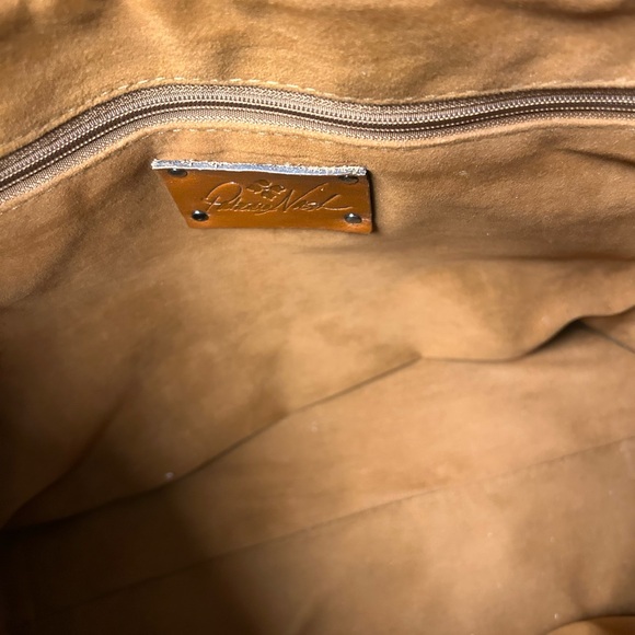 Patricia Nash Milana Black Leather Tote Shoulder Bag with Tassels - Picture 10 of 14